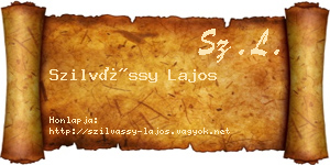 Szilvássy Lajos névjegykártya